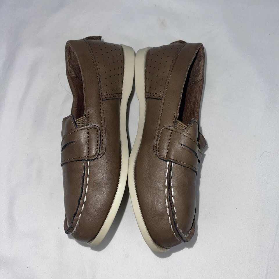 Carter's Baby мальчика платье туфли размер 11 коричневый мокасины нарядный повседневный шов - Изображение 2 из 4