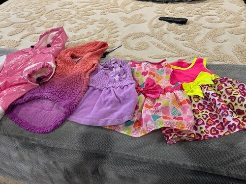 Small Size Girl Doggie Clothes, 3 dress, 1 hoodie, 1 rain coat. - Picture 7 of 9