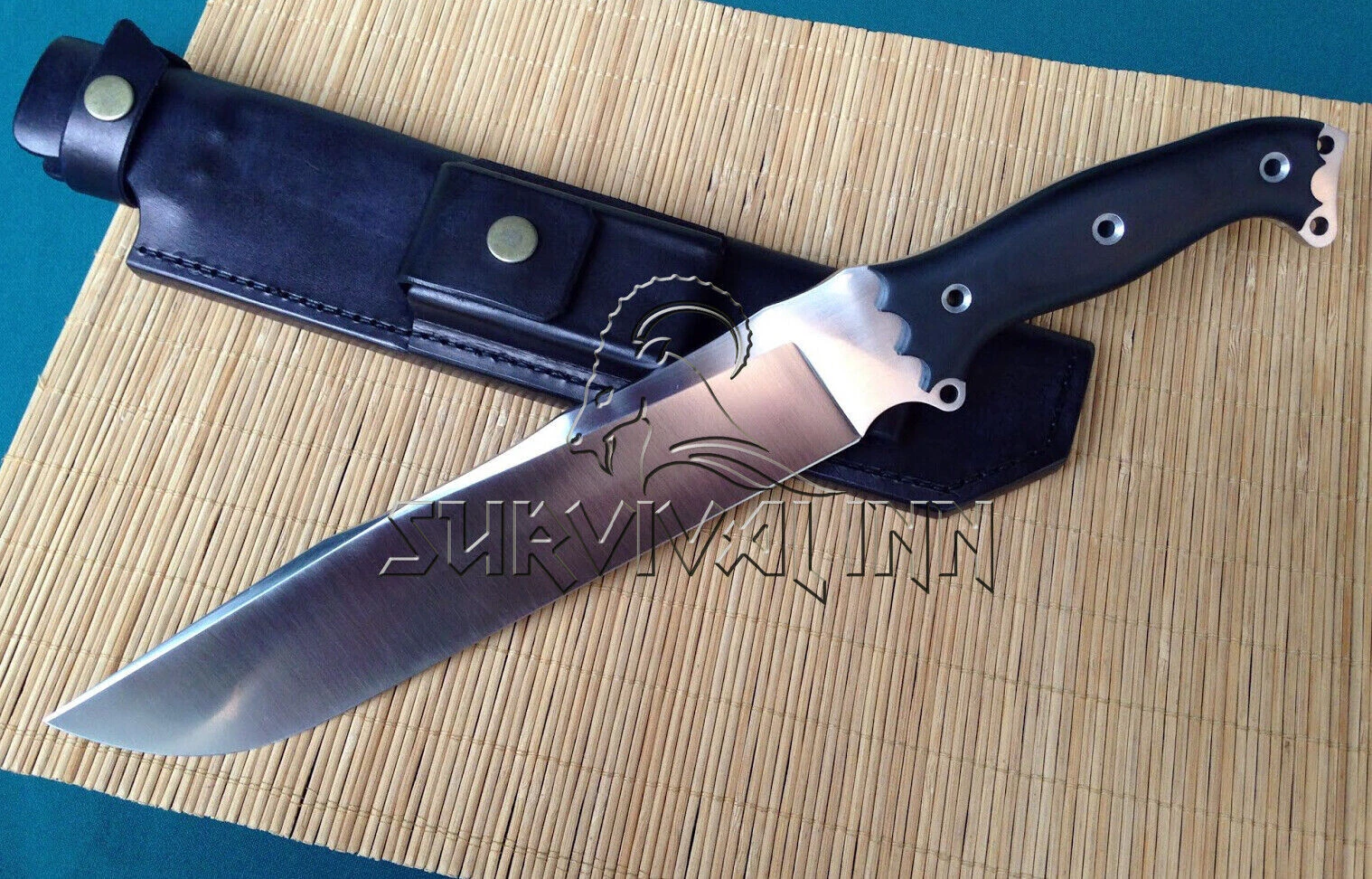 CUSTOM HANDMADE D2 STEEL OUTDOOR HUNTING BOWIE KNIFE RAZORSHARPED KNIFE & SHEATH