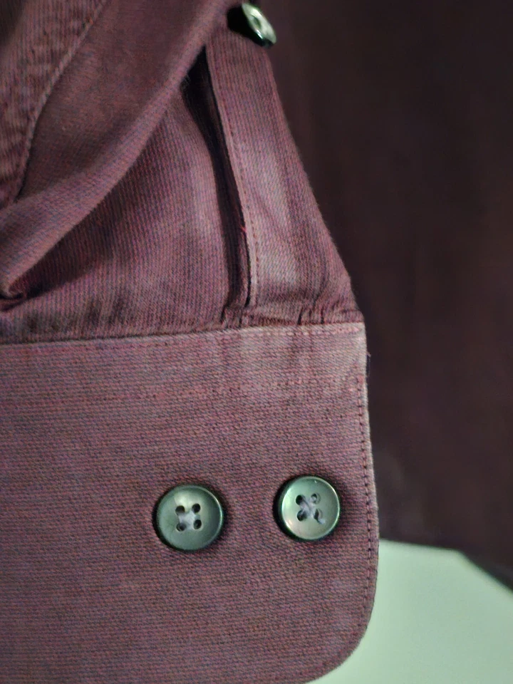 Camisa de vestir Roberto Villini Collezione para hombre 17 32/33 púrpura manga larga botón Foto 3 de 4