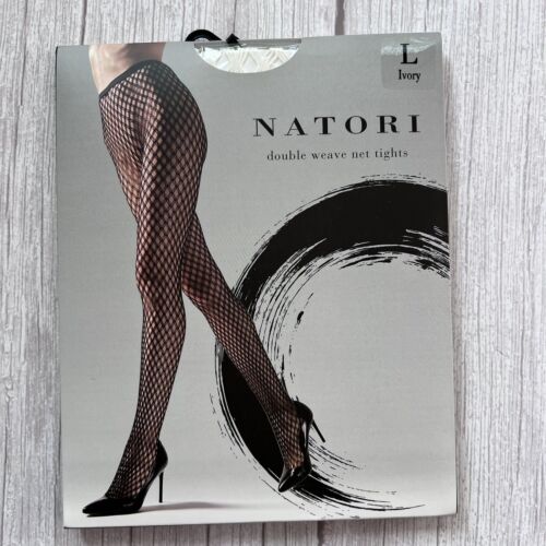 NATORI DOUBLE WEAVE NET TIGHTS Size L Ivory - Picture 1 of 3