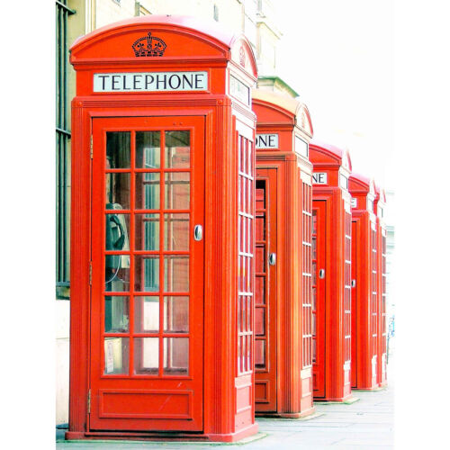 PHOTOGRAPHY TELEPHONE BOX KIOSK RED OLD STYLE BRITISH LONDON UK 30x40 cms ART PO - Picture 1 of 2