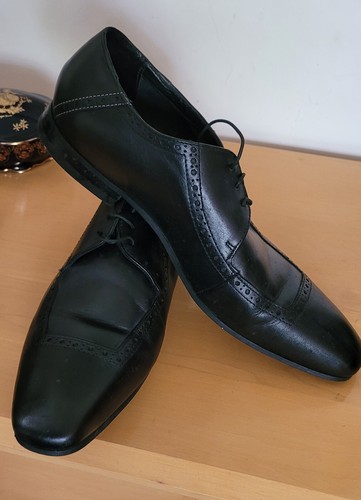 Ted Baker London Dress Oxfords Mens Shoes Size 10 Cap Toe Black Leather 42.5 EU - Picture 4 of 6