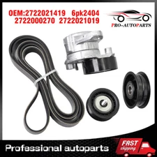 Drive Belt Tensioner & Idler Pulley Serpentine Belt Kit Fit Mercedes-Benz