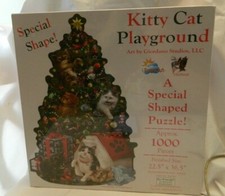 SUNSOUT INC Kitty Cat Playground 1000 pc Shaped Jigsaw Puzzle Sealed Giordano