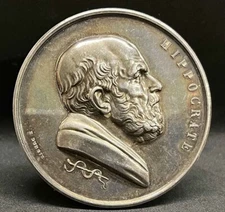 1892 FRANCE Dubois Spectacular MEDICINE Award HIPOCRATES- PHARMACY Silver 66 GRS