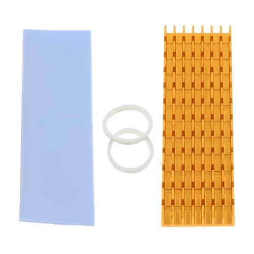 M.2 2280 SSD Heatsinks Cooler Cooling Kit+Silicone Based Thermal Pad Golden