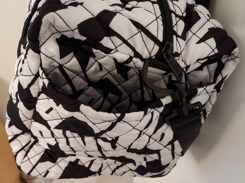 RARE Victoria's Secret PINK Travel Duffle Bag Lg Black & White Logos - Picture 4 of 8