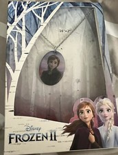 Disney Girls Frozen 2 Anna Pendant Necklace Chain Lobster Clasp Silver Tone NWT