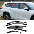 For Toyota Highlander 2020-2024 Black Window Visor Vent Shades Sun Rain Guard