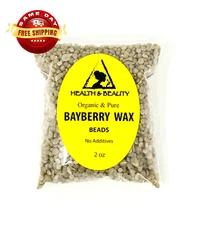 BAYBERRY WAX ORGANIC VEGAN by H&B Oils Center PURE PASTILLES BEADS 2 OZ