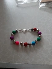 Handmade Ladies Colourful Lava Bead Bracelet