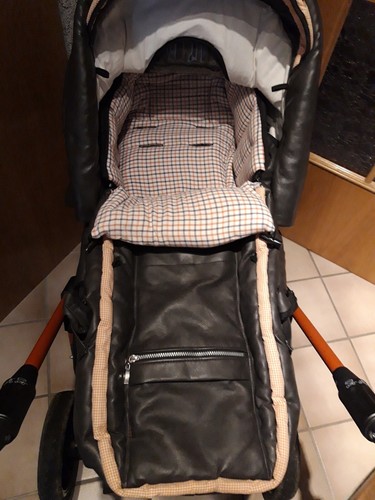 Schöner Hartan Racer S Kombi Kinderwagen Kunstleder braun/ orange - Bild 6 von 12