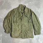 Vintage 60s Vietnam M65 Field Jacket OG-107 Military Scovill Hidden Hood M-L?