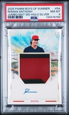 2025 PANINI BOYS OF SUMMER JUMBO MATERIAL SIG’S ROMAN ANTHONY 1/25 PSA 8 POP 1
