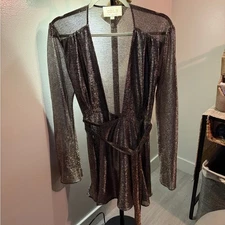 Stone Cold Fox Shimmering Silver Wrap Dress