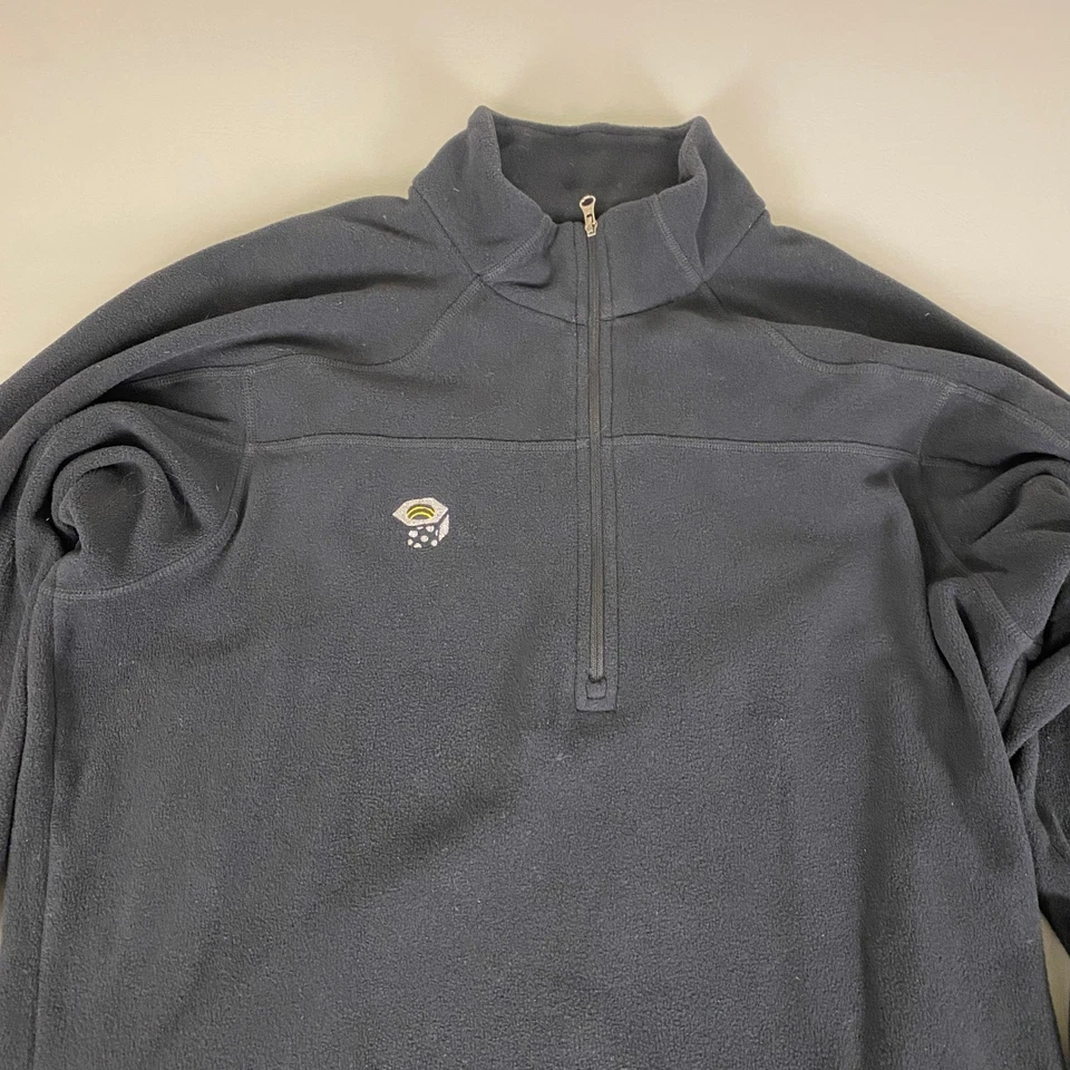 Мужской флисовый пуловер Mountain Hardwear средний черный для походов на открытом воздухе теплый 1/4 на молнии - Изображение 2 из 4