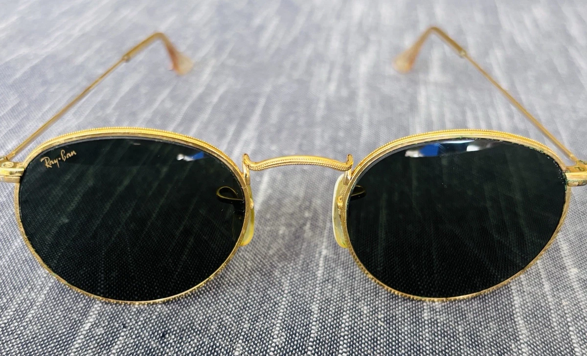 Ray-Ban Gold Round Vintage Sunglasses for sale | eBay