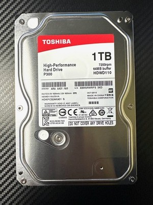 Toshiba P300 Internal Desktop 7200rpm 64MB 6gbs 3.5'' 1TB Sata HDWD110UZSVA