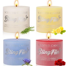 4pcs Flower Scented Candle Gift-4 * 3.2oz Natural Soy Wax Candles-Long-Lastin...
