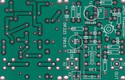 RX Antenna Vorverstärker W7IUV Leiterplatte fuer 2N5109 oder DCP68 - Nur PCB