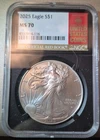 2025 American Silver Eagle NGC Graded MS 70  Official Red Book Label!