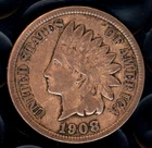 1908-S INDIAN HEAD CENT - FINE/VERY FINE - Hard to find ~ KEY DATE