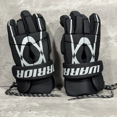 Warrior Tempo Gloves TG810 Hockey Lacrosse Black Gray Drawstring Size Small