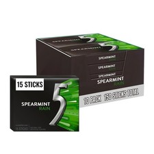 5 Gum Spearmint Rain Sugar Free Chewing Gum 15 Stick Box 10 Pack