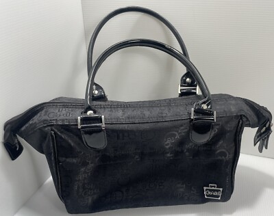 Caboodles ENVY Large Black Travel Makeup Case Doctor's Bag Pink Polka Dot  Lining