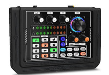 Podcast Equipment Bundle, DJ Mixer Sound Mixer ALL-IN-ONE Kit with 3.5mm Mic Aud