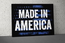 American-Made Gym Wall Art - Motivational Fitness Decor - USA Blue Sign