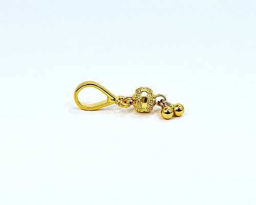 22K Yellow Gold Small Pendant With Dangler Genuine Hallmarked 916 Handcrafted - Picture 10 of 14