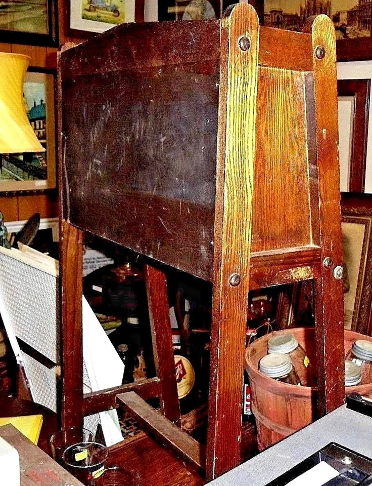 ANTIGUA ESCRITORIO DESPLEGABLE ESTILO MISIÓN INFANTIL - ROBLE - DISEÑO MUY ÚNICO Foto 3 de 4