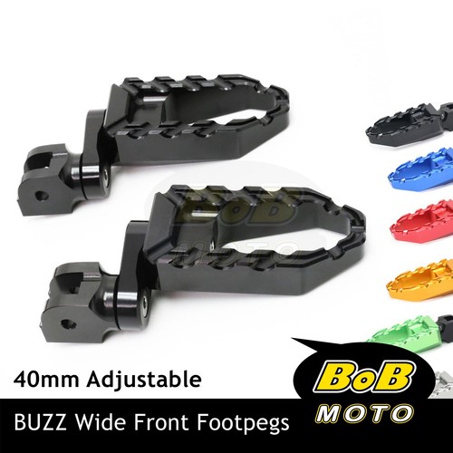 BLACK Front Foot Pegs 40mm Extension BUZZ For Ducati Scrambler 1100 18-19 - Picture 7 of 7