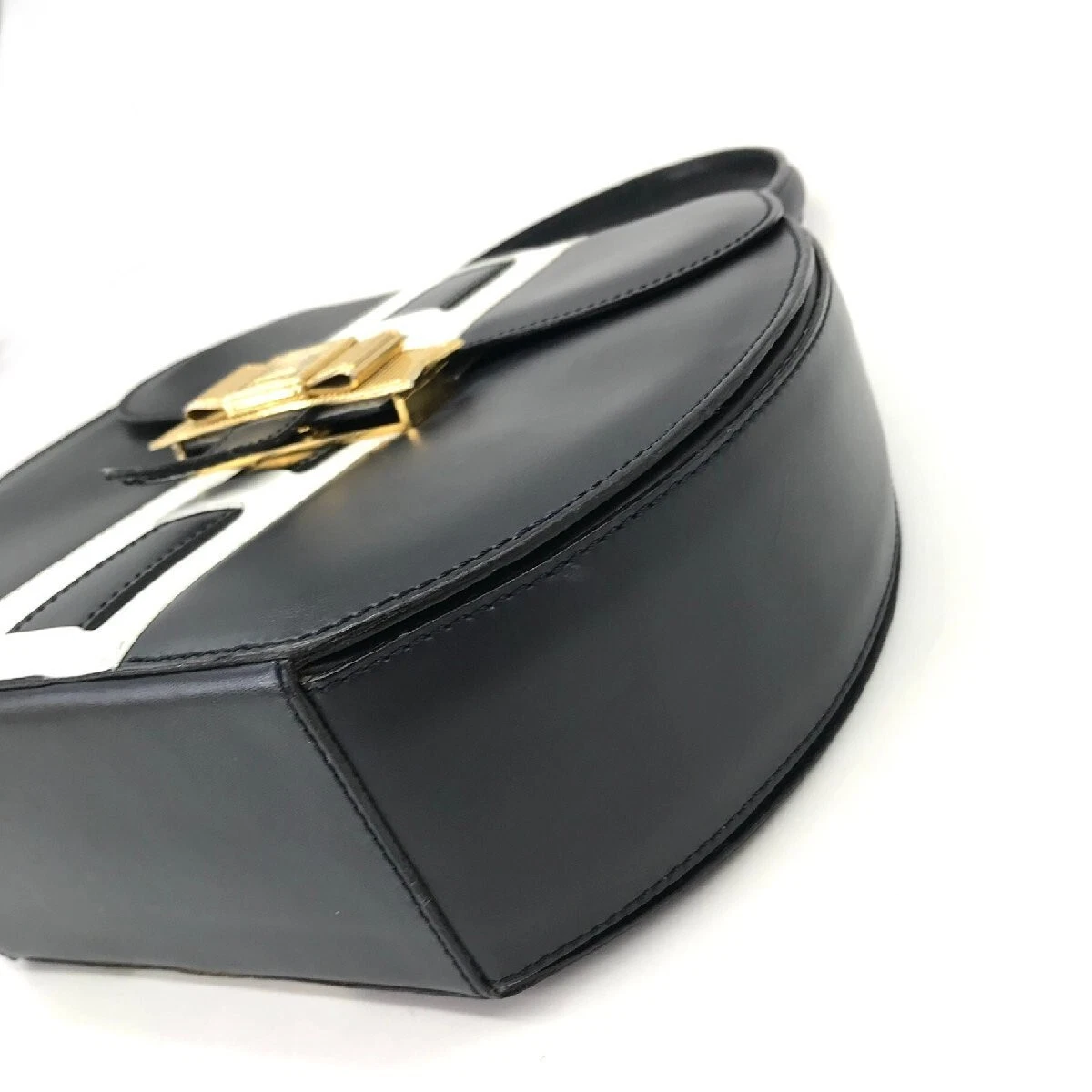 Borsa donna Celine M6512 in pelle con nastro oro bianco navy un solo articolo