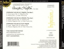 JOSEPH HAYDN: SYMPHONY NO. 82 (THE BEAR); SYMPHONY NO. 83 (THE HEN); SYMPHONY NO