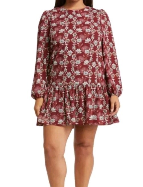 Caslon Women's 1X Floral Print Drop Waist Long Sleeve Mini Dress New with Tags | eBay Caslon Women's 1X Floral Print Drop Waist Long Sleeve Mini Dress New with Tags | eBay