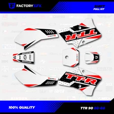 White & Red Shift Racing Graphics Kit fits 00-08 YAMAHA TTR90 TTR 90 decal