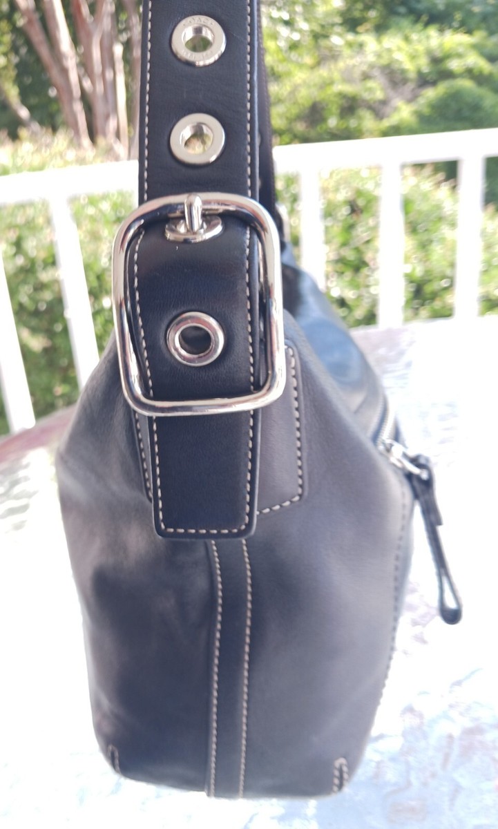 バッグ Coach Hobo Hand Bag Signature shoulder Coach 1417 East West Black Legacy Zip Top Closure Shoulder/Hobo