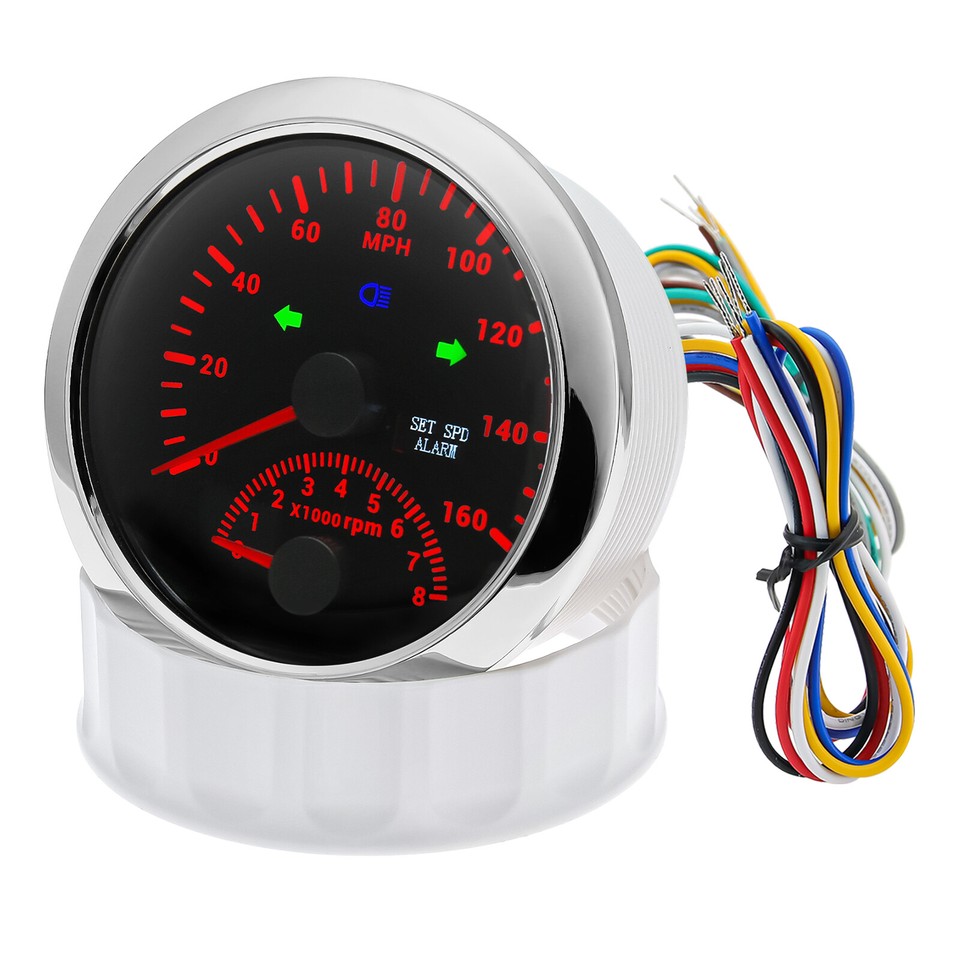 85mm GPS Speedometer 0-160MPH with Tachometer Gauge 0-8000RPM for Car ...