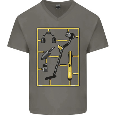 Metalldetektor Ausrüstung; Detektor Sachen Herren V-Ausschnitt Baumwoll T-Shirt