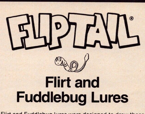 Fliptail Flirt Fuddlebug Lures Vintage Print Ad Fishing Stembridge East Point GA