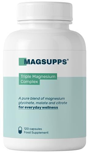 MAGSUPPS Triple Magnesium Complex - 300mg of Pure Magnesium Glycinate, Malate, & - Afbeelding 1 van 5