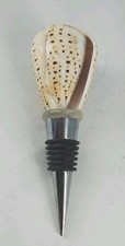 SEASHELL BOTTLE STOPPER BARWARE WINE Beach OCEAN THEME 5" LONG