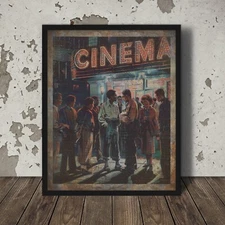 Vintage CINEMA Movie Wall Art, Movie Theater Film Lover Decor, Filmmaker Poster