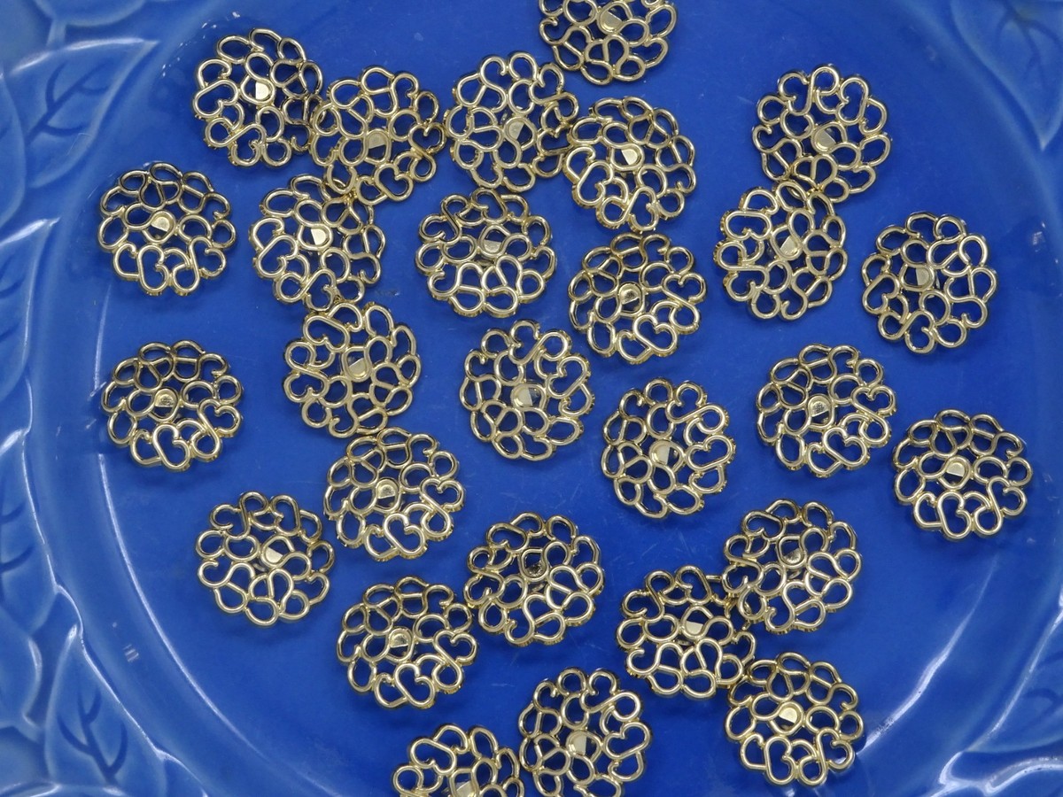 Vintage Gold Geometric Wire Shank Buttons 27mm Lot of 6 AA19 | eBay