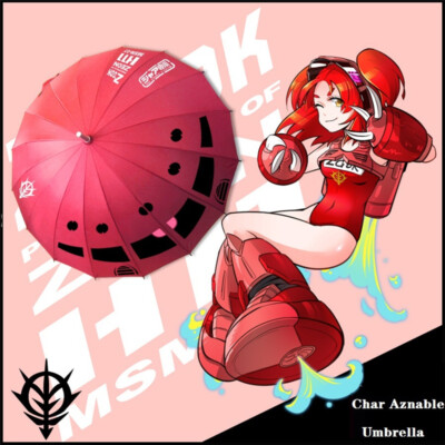 Anime Mobile Suit Gundam Char Aznable Cosplay Umbrella Long Handle