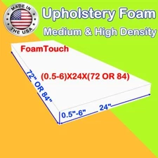 Upholstery FoamTouch Foam Seat Cushion Replacement - 24" x 72" & 24" x 84"