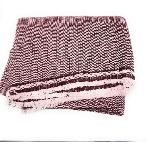 Cashmere Wool Soft Throw Blanket Handmade in Nepal 55" x 100" Ribbed Pattern - Picture 5 of 25